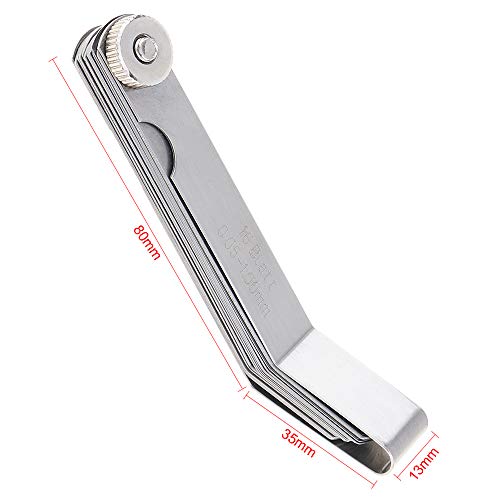 【Happy Shopping Day】Origlam Offset Feeler Gauge Set With 16 Blades, Standard Metric Offset Valve Feeler Gauge For Measuring Gap Width/Thickness 0.05Mm - 1.0Mm #TOP3