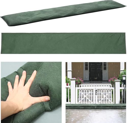 HuaiJing 2PCS Sandless Sand Bags Water Activated Flood Barriers Garage Water Barrier Water Barriers for Flooding Reusable Absorbent Prevention for Garage Basement Home Doors Windows(25cm150cm)