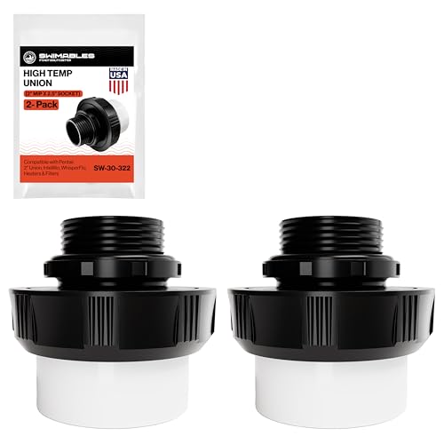 Swimbles SW-30-322 High Temp Union 2" MIP x 2.5" Socket - Durable PVC Pool Pump Union Replacement Part - Compatible with 2 Inch Unions, Intelliflo, WhisperFlo, Heaters & Filters - 2 Pack