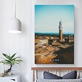 POLIUAWS Siena Poster Wandkunst Bild Gemälde Poster 