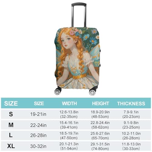 Pfhorn Flower Fairy Luggage Cover, Washable Elastic Suitcase Cover Protector Fit 18-32 Inch Luggage2