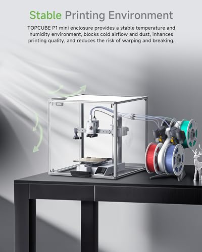 3d printer enclosure for bambu lab a1 mini 360 transparent acrylic enclosure with led light odor isolation noise reduction constant temperature 3d printer cover box 470x470x470mm