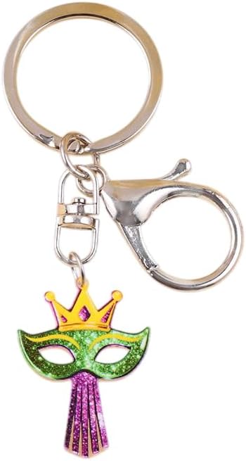 Acrylic Mardi Gras Keychain for Women Men Mask Tassel Carnival Party Favor Decor Gift Keychain Gifts image 2