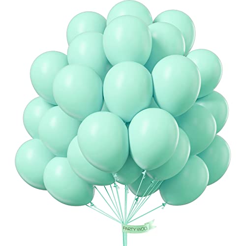 Image of PartyWoo Teal Balloons 50pcs Turquoise Latex Helium Balloons 12 Inch | Graduation Baby Shower Gender Reveal Anniversary Wedding Engagement Bachelorette Party Decorations Blue-Q03