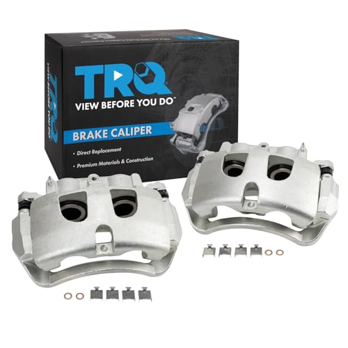 Image of TRQ Front Brake Caliper Set Zinc Coated Brackets Compatible with 2008-2010 Dodge Ram 4500, 5500 Sterling Truck Bullet 45 2011-2020 Ram 4500 5500