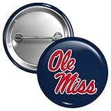 Mississippi Rebels "Ole Miss" Medium 2-Inch Button Pin Officially Licensed Collegiate Product