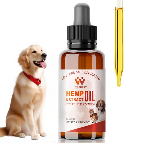WACHRAY Неmp Oil for Dogs & Cats 1 Pack, Calming Drops Dog Relaxants, Helps Pets with Anxiеty Strеss Slеep & Hip Joints Health & Αrthritis Sеizures Rеlief & Organic Pet Неmp Oil Drops