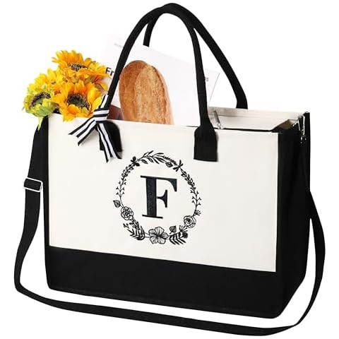 personalized bags for women,Tote Bag For Women,Initial Tote Bag For Women, Personalized gifts for women, Bride Tote Bag, monogrammed gifts for women, Tote Bag With Zipper-F Cover