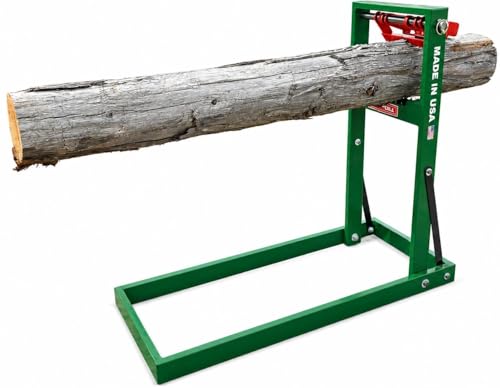 TORNWELL Log Holder Stand for Cutting Firewood Heavy-Duty Steel Sawhorse with Self-Gripping Swing Arms Hands-Free Wood Cutting Support for Chainsaw Use