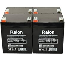 Raion Power 12V 5Ah Replacement AGM Battery for KIJO JS12-4 - 4 Pack