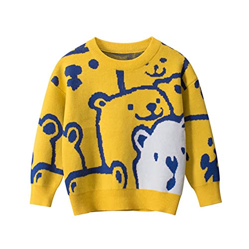 Pull enfant jaune en coton pour garçon de 1 à 8 ans UKKO