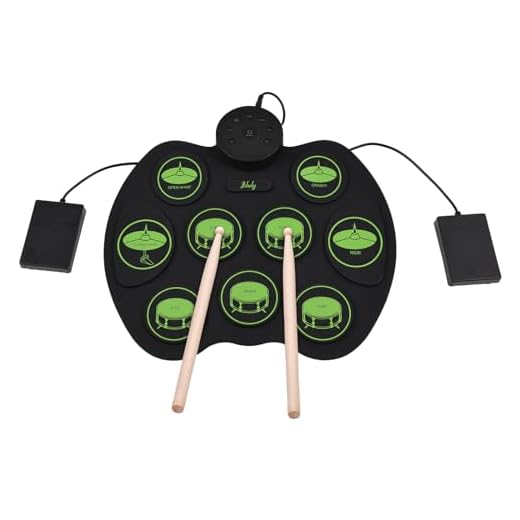 Btuty - Kit de batería electrónica de entrenamiento digital sensible al tacto, 9 almohadillas de batería 2 pedales (sin altavoces)