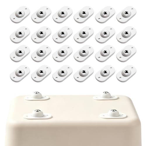 Image of Self Adhesive Caster Wheels, Appliance Wheels with 360 Swivel Mini Rollers, Small Appliance Slider for Coffee Maker Air Fryer Storage Box Trash Can Furniture (24, White)