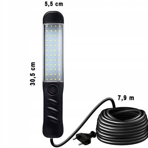 Retoo Arbeitsleuchte 1200 Lumen Handleuchte, Werkstattlampe, Handlampe, Inspektionsleuchte, Werkstattlampe, Baulampe, Leuchtmittel 8m Netzkabel, Lampenkabel, Schalter EU-Stecker