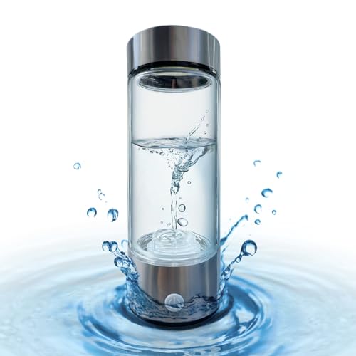 Hydrogen Water Bottle Generator, Hydro Water Bottle Machine, 450ml Portable Rechargeable Water Ionizer with True SPE PEM Technology Improves Water Quality within 3 Minutes for Home, Travel, Daily Use