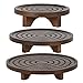 Set di 3 sgabelli per fiori in legno, mini sgabello rotondo in legno, decorazione rustica, decorazione per piante, supporto per fiori, decorazione vintage, diametro 17/22/26 cm