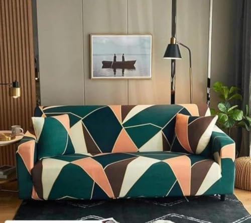Image of HK 3 Seater Universal Elastic Sofa Cover | 360 Fully Covered Anti-Slip Washable Couch Cover Protector | 140 GSM Stretch Fit Polyester + Spandex Slipcover (180-230cm /SC-016-03)