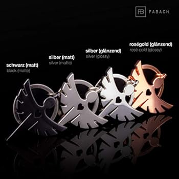 FABACH Carla beschermengel sleutelhanger in de auto - Mooie metalen engelhanger - Gelukscadeau voor auto - Rijbewijs - Fahr voorzichtig, zilver