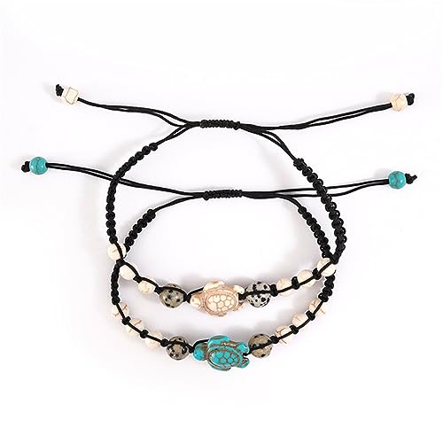 Pulsera de piedras naturales con tortuga marina 8mm miniatura 2
