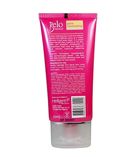 belo glutathione ingredients Belo Essentials Pink Whitening Face Wash 50ml Pore Minimizing