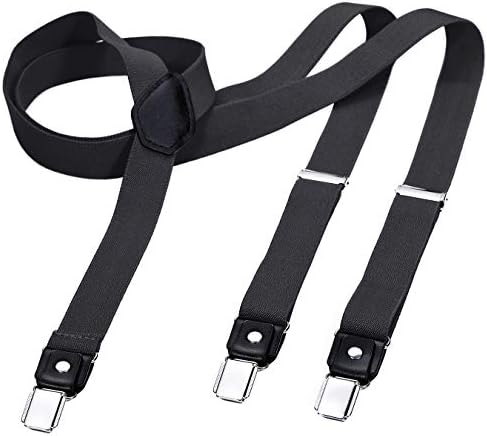DonDon Braces for Men Trousers Men's Fashion Suspenders 2,5 cm 1,0" with 3 Clips in Y-Form Elasticated and Adjustable