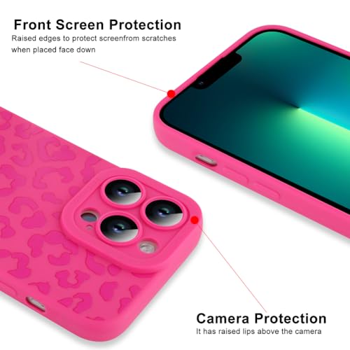 Image of ZIYE for iPhone 13 Pro Max Case Hot Pink Leopard Pattern Phone Case