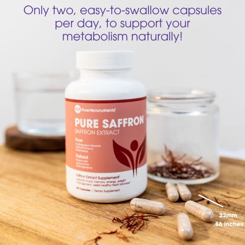Saffron Supplements - 100% Pure Saffron Extract Capsules - Boost Energy & Mood, Support Eye & Heart Health #TOP4
