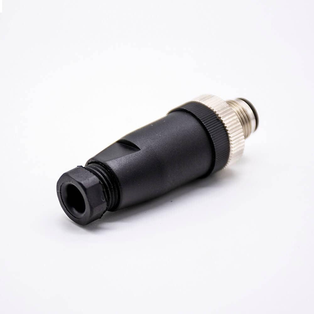 Elecbee 10pcs M12 3 Pin Male Connector A-Code Field Installable Screw Termination for 22AWG 0.34mm² Cable