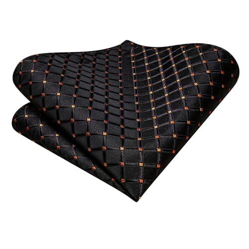 Image of Hi-Tie Men Ties Sets Silk Stripe Paisley Necktie Pocket Square Cufflinks for Business Wedding
