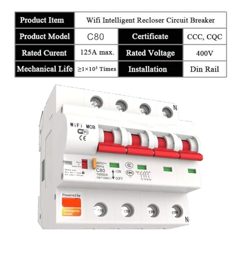 Disyuntor WiFi 4P 100A para gestionar el control de voz en el hogar 5