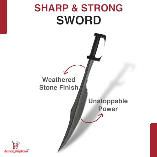 Armory Replicas™ - Spartan Warrior Sword - Hand Forged Carbon Steel Blade, Antique Finish, Leather Wrapped Cast Iron Handle - Perfect for Collectors and Enthusiasts