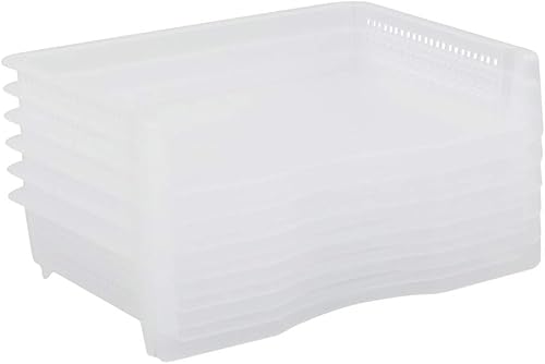 Miniatura 7 de Kiddream Bandejas plásticas transparentes de la carta del documento de 6 niveles, bandeja apilable del fichero del papel