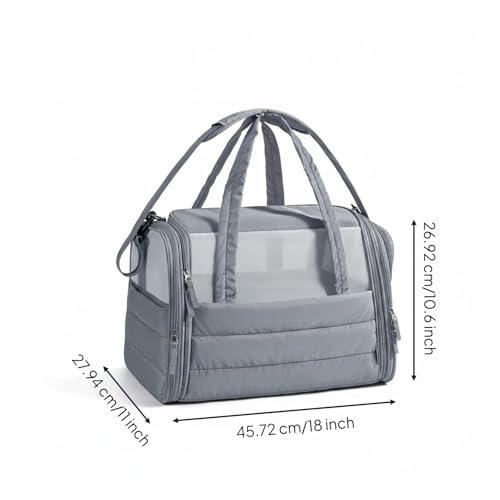 Sac de transport pliable gris et lavable pour le déplacement des animaux