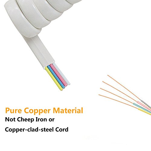 Uvital Telephone Handset Cord Detangler, 1 Pack Telephone Cable 10Ft Uncoiled(1.2 Ft Coiled) and 1 Pack Anti-Tangle Phone Cords Untangler 360 Degree Rotating Swivel Cord