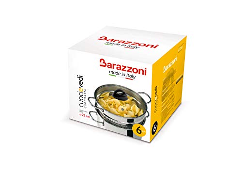 Foto von Barazzoni 419048022 Pasta-Topf, Kochen und Zusehen, Spaghetti-Topf, Deckel mit Korb, Made in Italy, Glas Edelstahl 18/10, 6 Liter