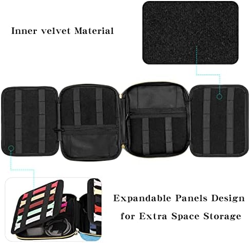Amazon Brand - Eono 26 Watch Band Organizer Bag, Expandable Watch Band Carrying Case Holds 26 Watch Straps Case Travel Pouch for Women Men Most Sizes of Watch Bands and Accessories (Blue)