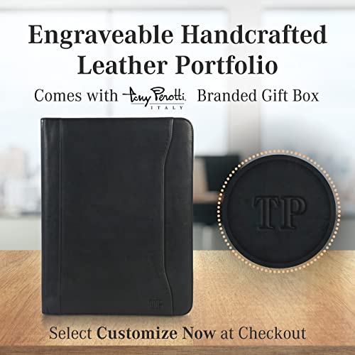 Tony Perotti Personalized Italian Leather Portfolio For Men And Women - 8.5" X 11" Genuine Leather Writing Pad Portfolio - Professional Business Padfolio #TOP4