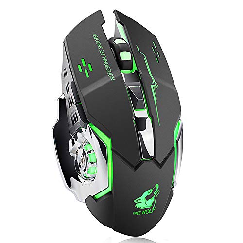 YHML Wireless Gaming Mouse electrochapado Carga inalámbrica Mute Colorido iluminación Recargable ratón USB Cover