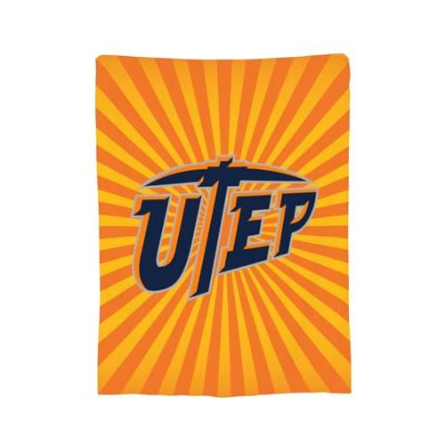 UTEP Miners Fleece Blanket Very Soft Microfiber Flannel Blanket for Couch Warm and Cozy