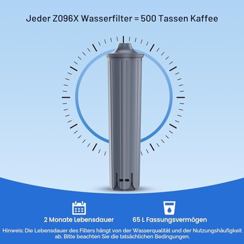 GLACIER FRESH Wasserfilter Kompatibel mit Jura E8, E6 Kaffeevollautomat, 6 Stück
