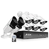 A-ZONE 8 CH 1080P DVR AHD Home Security Camera System W/ 6X HD 960P 1.3MP Waterproof Night Vision Fixed Surveillance Camera & 2X HD 1.3MP Varifocal Camera IR 2.8-12mm Lens Camera, Including 2TB HDD