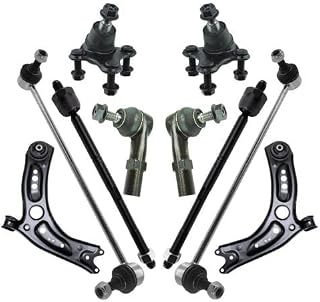 Direct Replacement Front 10-Piece Steering & Suspension Kit Compatible with Volkswagen GTI/Golf R/Golf Alltrack 2015-2018