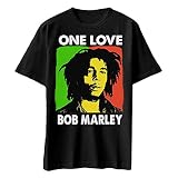 Rock Off officially licensed products Bob Marley T Shirt One Love Portrait Logo Nuovo Ufficiale Uomo Nero Size XXL