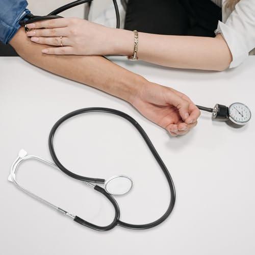 Stethoskop & Blutdruckmessgerät Manuell, Blutdruckmessgerät Oberarm mit Blutdruckmanschette, Ideal für Rettungsdienst, Arzt, Praxis, Familie & Senioren