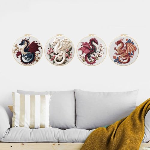 Kit de broderie débutant motif dragon pour vos instants de détente créative