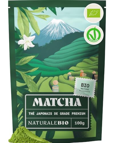NaturaleBio Matcha Japonais Bio Premium en Poudre L-Théanine