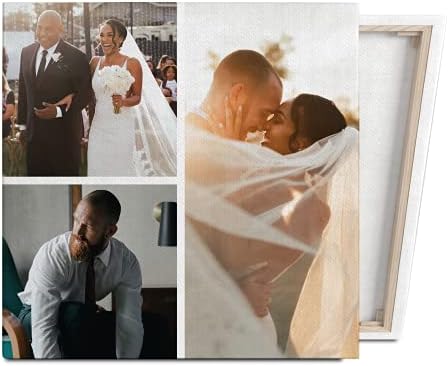 Hippowarehouse Personalised Canvas Photo Prints VARIOUS SIZES And TEMPLATE OPTIONS Wall Art Family Portrait Collage Memories Keepsake Family Pets Wedding Special Occasions Home Décor