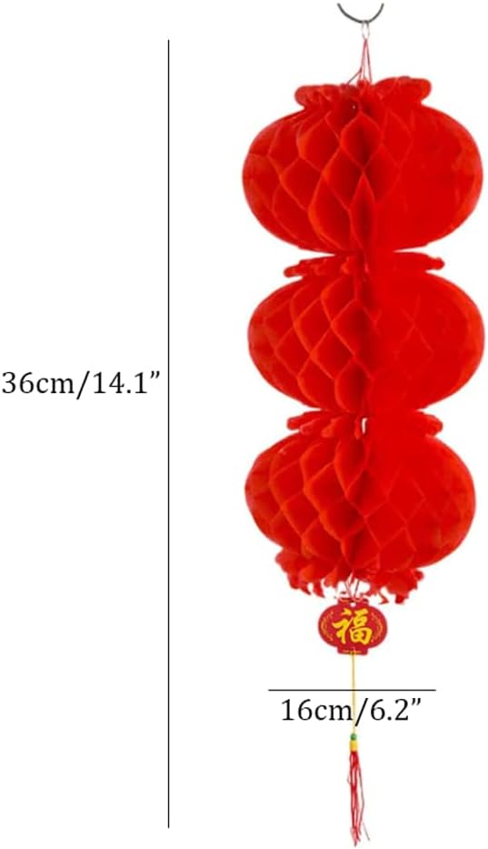 LIOONS 3 Strings 10 Pieces Chinese Lanterns, Red Lanterns Paper Lantern Lamp Chinese Spring Festival Mid-Autumn Festival Lantern