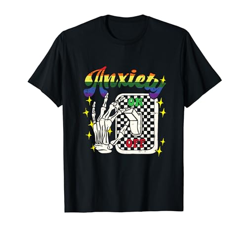 Ansiedad en Switch LGBT-Q Bandera del arco iris del orgullo gay para hombres y mujeres Camiseta
