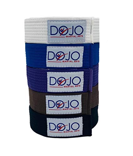 Dojo BJJ Belt Adult Ranked IBJJF Jiujitsu Belt White Blue Brown Purple Black A1 A2 A3 A4